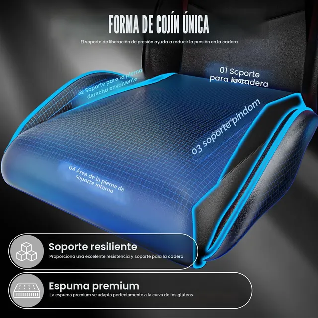 Bigzzia X21F00H, silla gaming, tapizada en Piel sintética (PU) — imagen 6 de 6