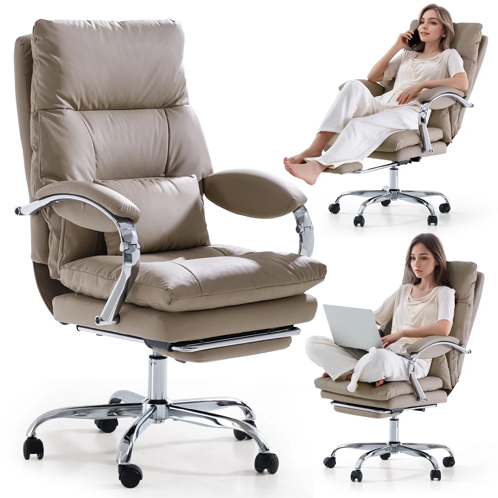EMIAH C570, silla de oficina ejecutiva, tapizada en Piel sintética (PU)