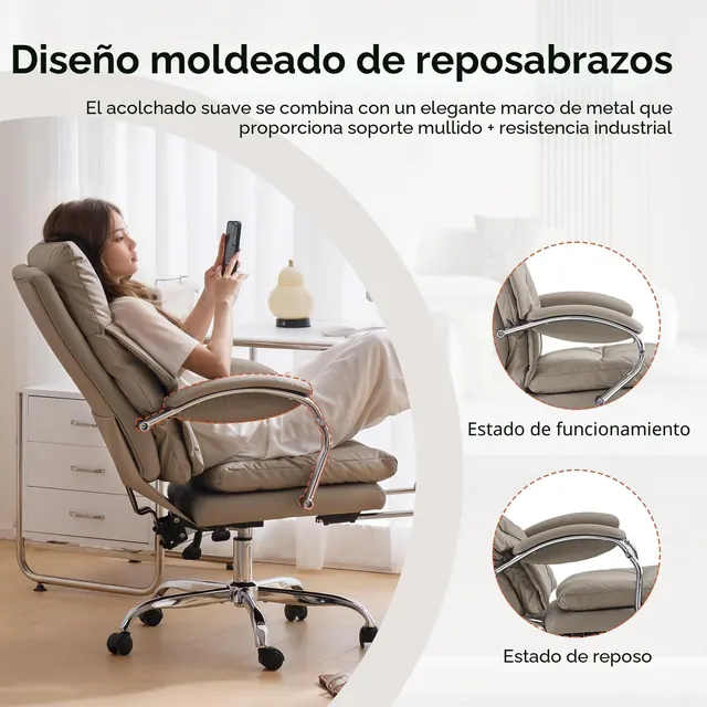 EMIAH C570, silla de oficina ejecutiva, tapizada en Piel sintética (PU) — imagen 5 de 7