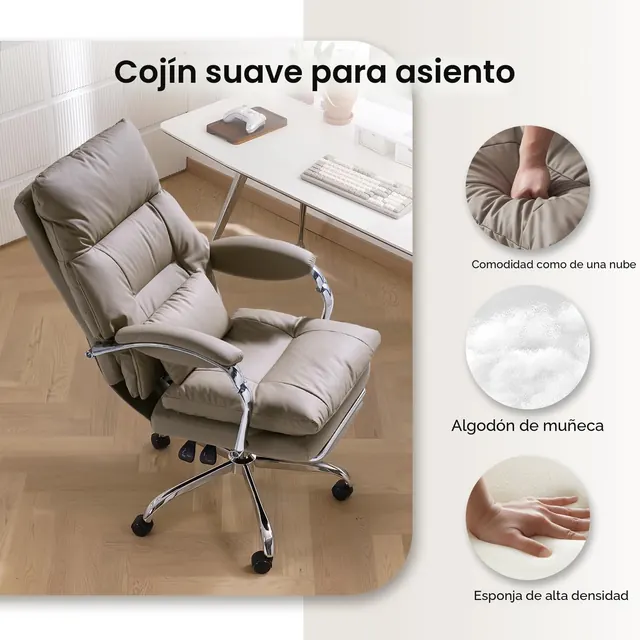 EMIAH C570, silla de oficina ejecutiva, tapizada en Piel sintética (PU) — imagen 6 de 7