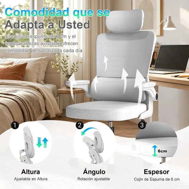HDHNBA 02ES-EU-016, silla ergonómica, tapizada en Tela transpirable (mesh) — imagen 5 de 7