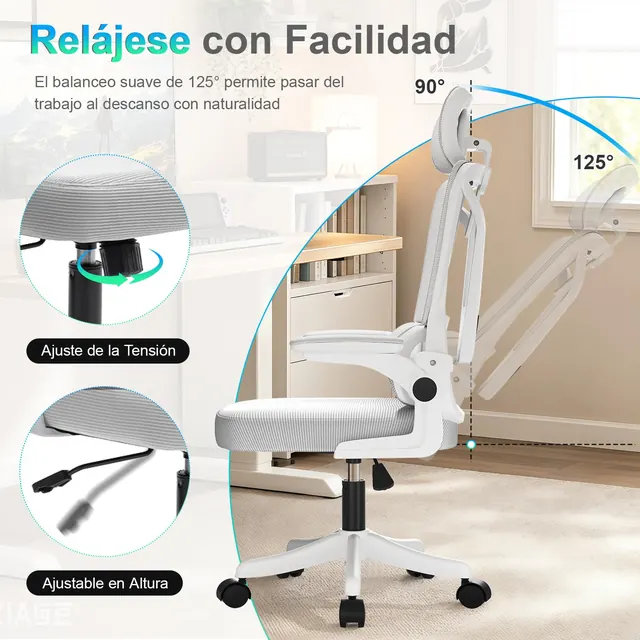 HDHNBA 02ES-EU-016, silla ergonómica, tapizada en Tela transpirable (mesh) — imagen 6 de 7