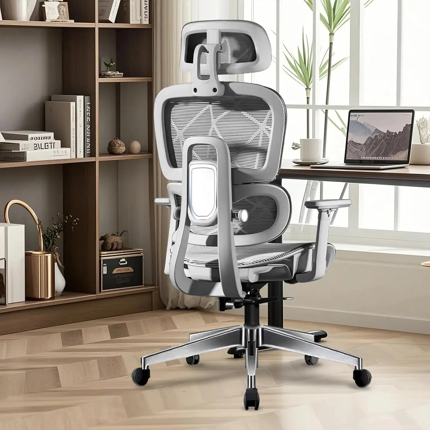 HDHNBA Gris 3D, silla ergonómica, tapizada en Tela transpirable (mesh)