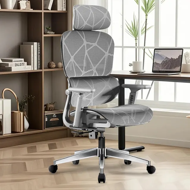 HDHNBA Gris 3D, silla ergonómica, tapizada en Tela transpirable (mesh) — imagen 6 de 7
