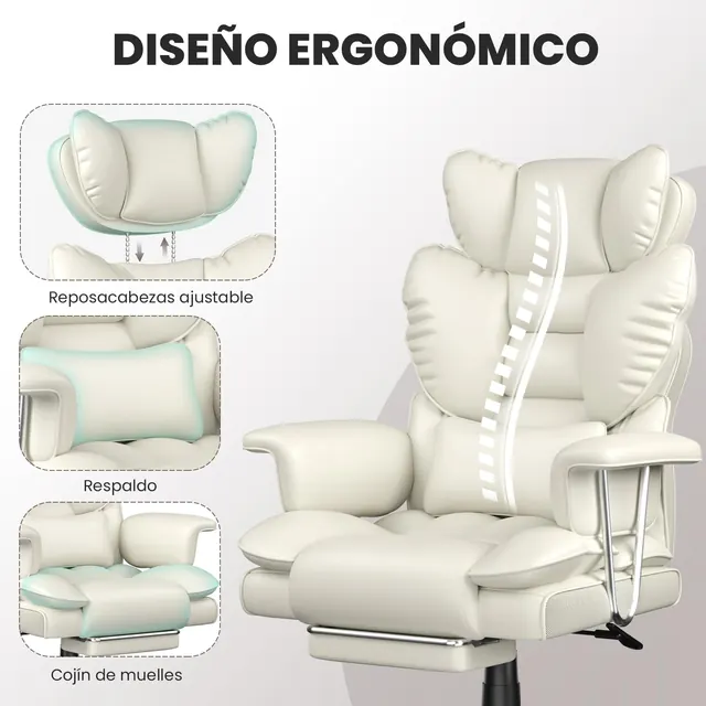 rattantree H04, silla de oficina ejecutiva, tapizada en Piel sintética (PU) — imagen 4 de 7
