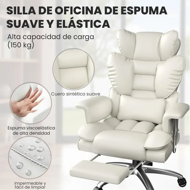 rattantree H04, silla de oficina ejecutiva, tapizada en Piel sintética (PU) — imagen 6 de 7