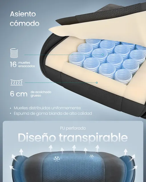 SONGMICS OBG079B01, silla gaming, tapizada en Piel sintética (PU) — imagen 4 de 7