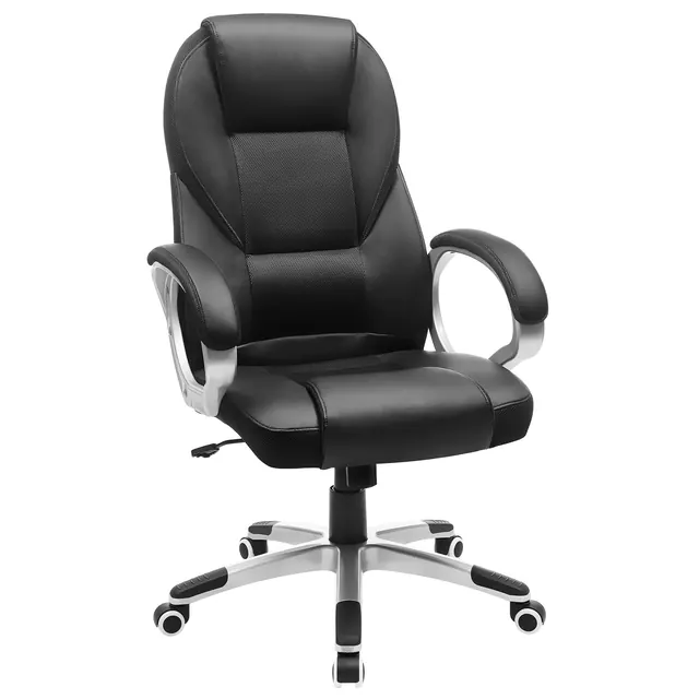 SONGMICS OBG22B, silla ergonómica, tapizada en Mixto PU + mesh