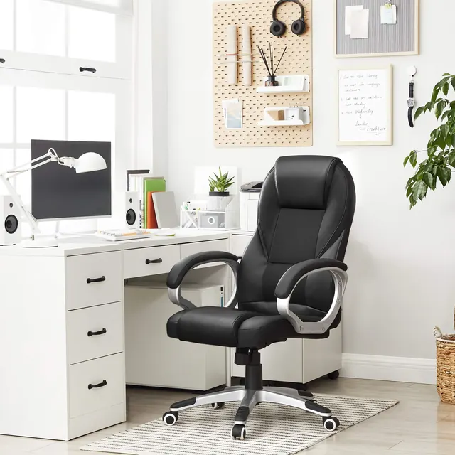 SONGMICS OBG22B, silla ergonómica, tapizada en Mixto PU + mesh — imagen 2 de 7