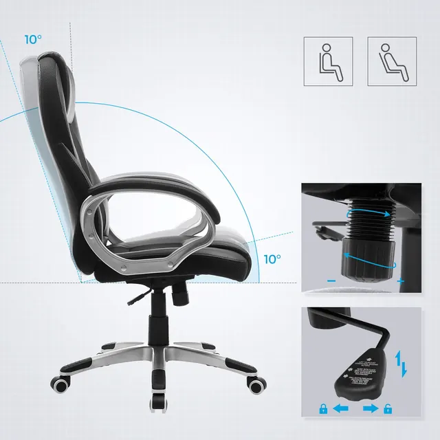 SONGMICS OBG22B, silla ergonómica, tapizada en Mixto PU + mesh — imagen 5 de 7