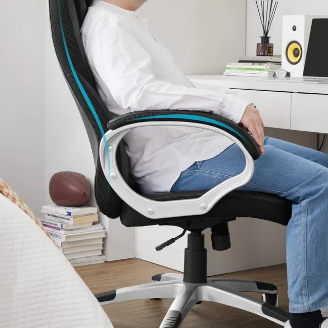 SONGMICS OBG22B, silla ergonómica, tapizada en Mixto PU + mesh — imagen 7 de 7