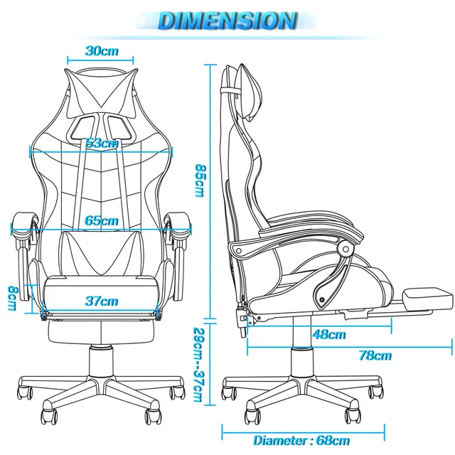 Soontrans CSWM02, silla gaming, tapizada en Piel sintética (PU) — imagen 3 de 7