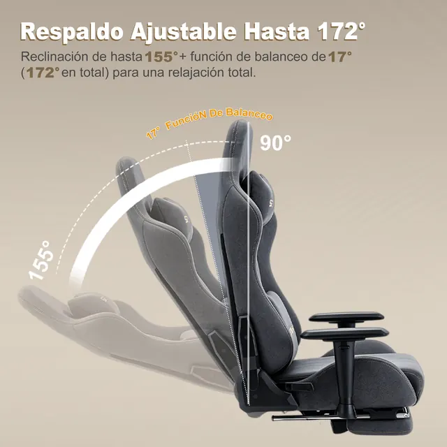 Symino MP-001, silla gaming, tapizada en Piel sintética (PU) — imagen 4 de 6