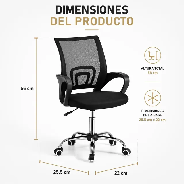 T-LOVENDO AM-OC533, silla ergonómica de T-LOVENDO.ES, tapizada en Tela transpirable (mesh) — imagen 3 de 7