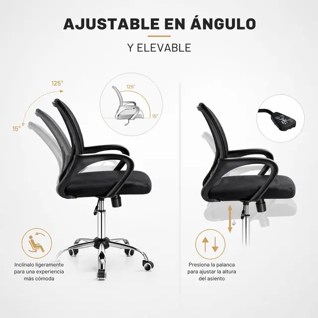 T-LOVENDO AM-OC533, silla ergonómica de T-LOVENDO.ES, tapizada en Tela transpirable (mesh) — imagen 5 de 7