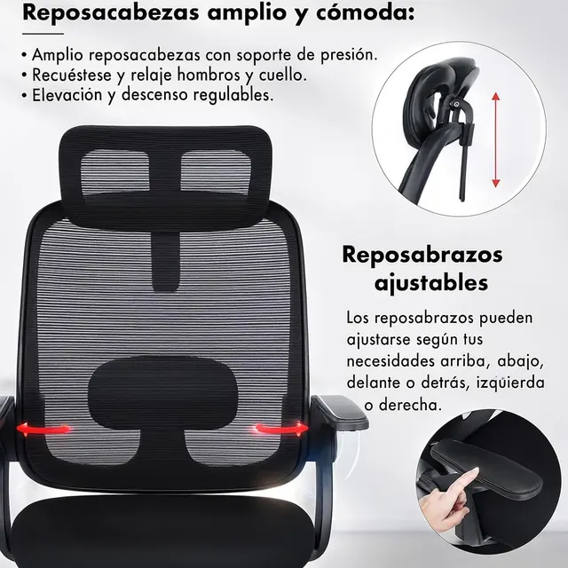 T-LOVENDO TLV-6102, silla ergonómica de T-LOVENDO.ES, tapizada en Tela transpirable (mesh) — imagen 4 de 7