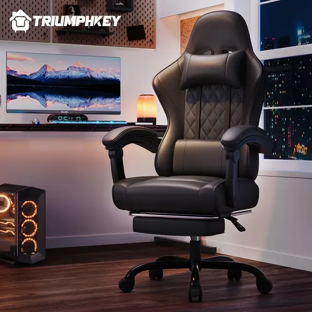 TRIUMPHKEY 0758, silla gaming, tapizada en Piel sintética (PU) — imagen 2 de 6