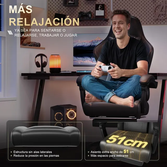 TRIUMPHKEY 0758, silla gaming, tapizada en Piel sintética (PU) — imagen 6 de 6