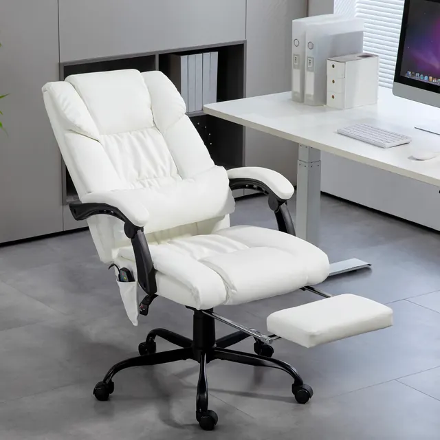 Vinsetto 921-275V90WT, silla reclinable o de relax, tapizada en Piel sintética (PU) — imagen 2 de 7