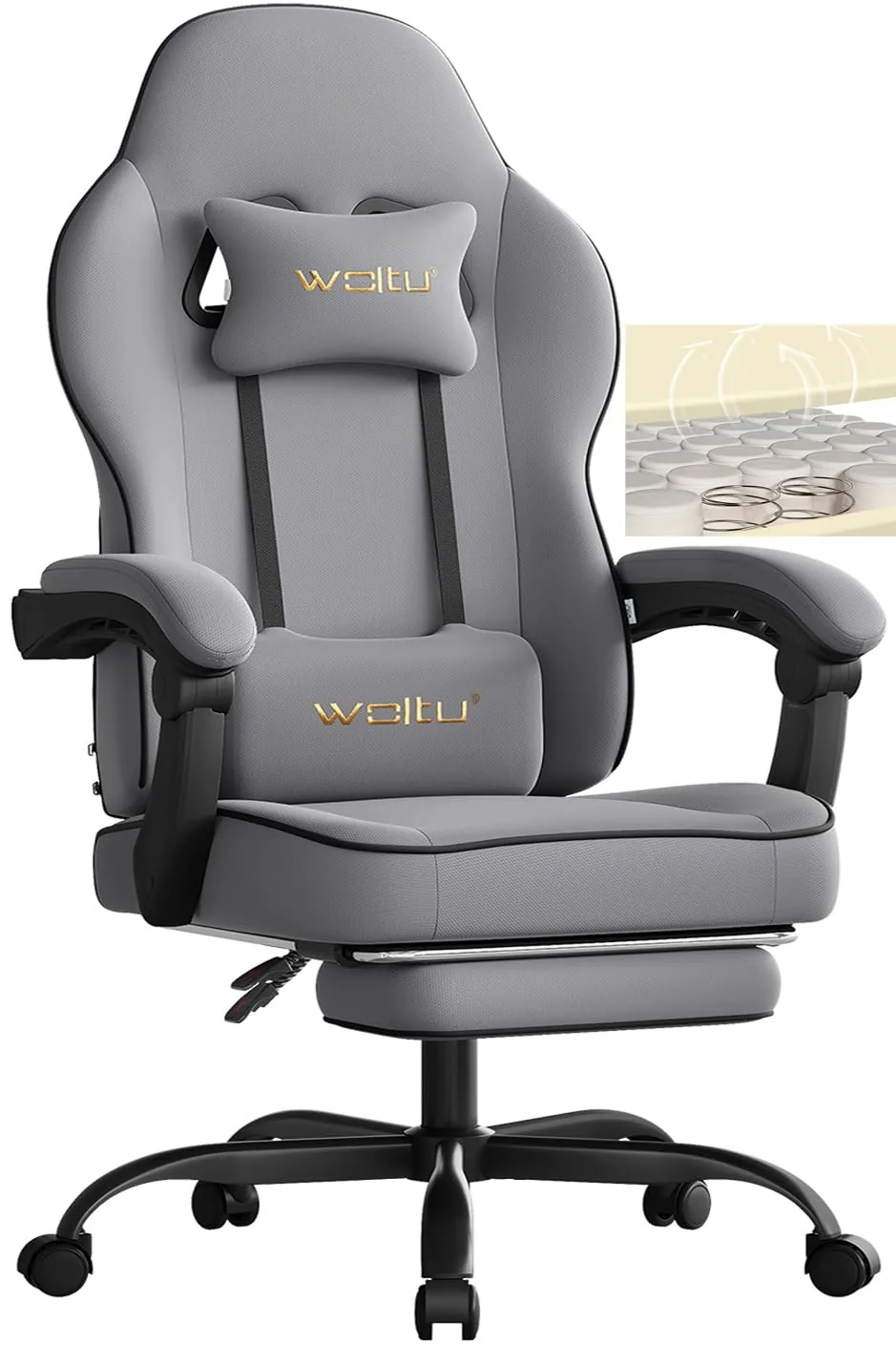 WOLTU Racing GS11, silla gaming, tapizada en Tela transpirable (mesh)