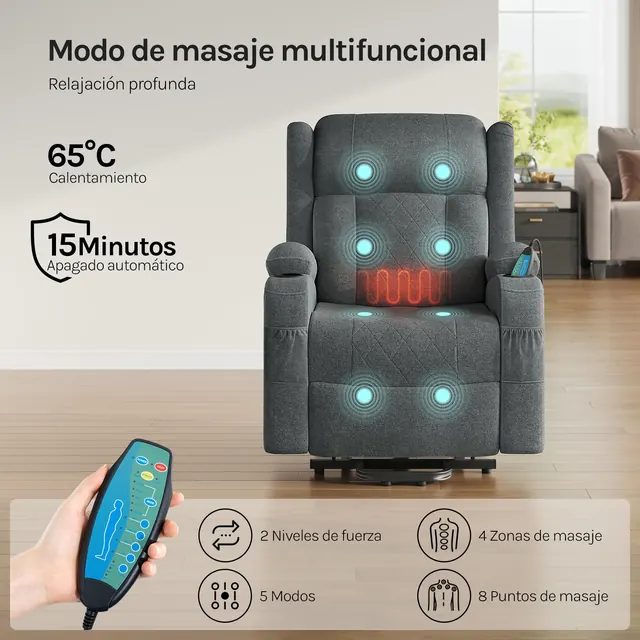 WOLTU W0ATT0627, silla reclinable o de relax, tapizada en Tejido premium — imagen 6 de 7