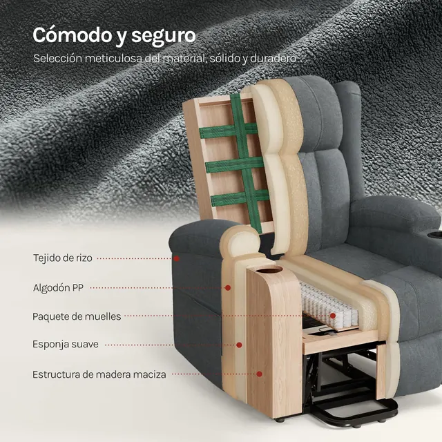 WOLTU W0ATT0627, silla reclinable o de relax, tapizada en Tejido premium — imagen 7 de 7