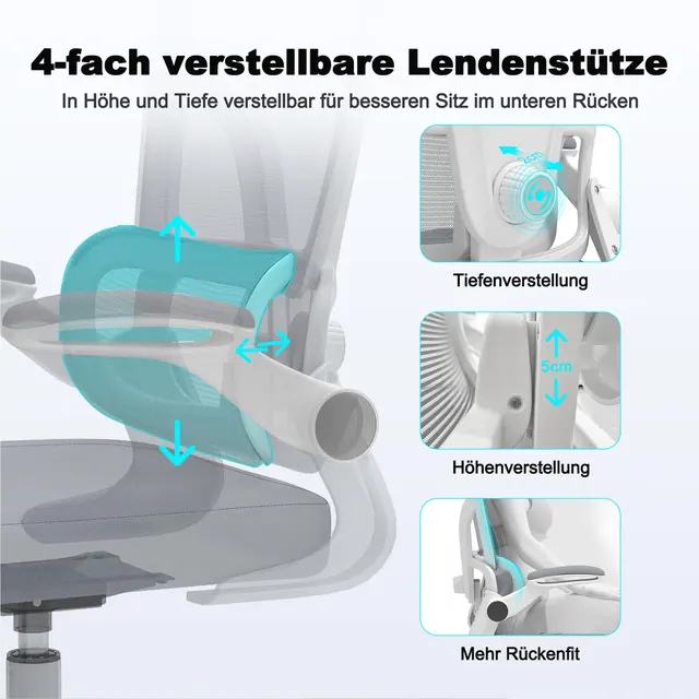 Ximstar R6, silla ergonómica, tapizada en Tela transpirable (mesh) — imagen 4 de 7