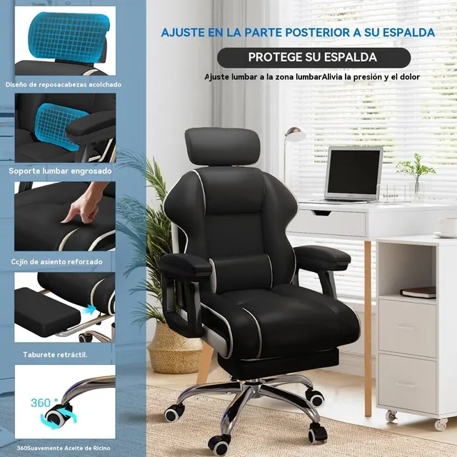 XUEGW Ejecutiva XL, silla de oficina ejecutiva, tapizada en Piel sintética (PU) — imagen 4 de 7
