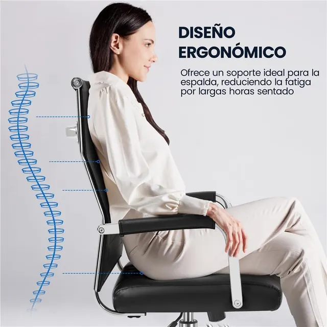 Yaheetech Respaldo Alto, silla de oficina ejecutiva, tapizada en Piel sintética (PU) — imagen 4 de 7