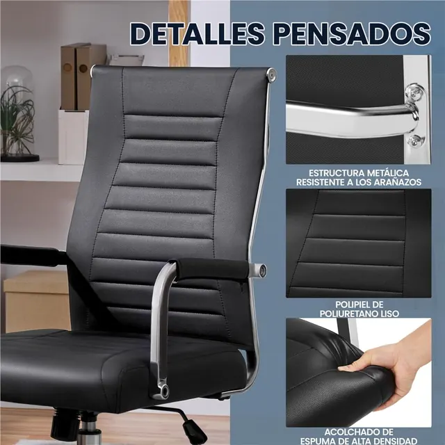 Yaheetech Respaldo Alto, silla de oficina ejecutiva, tapizada en Piel sintética (PU) — imagen 6 de 7